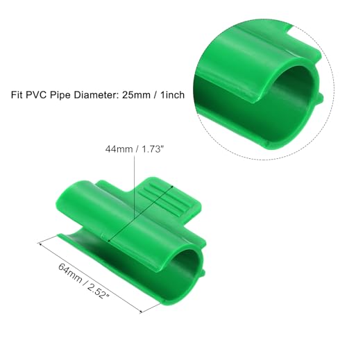 uxcell Greenhouse Clamps for 1inch PVC Pipe, 20pcs Greenhouse Film Clamps Shading Net Rod Clip Garden Hoops for Row Cover, Greenhouse Plastic Sheeting(Green) - color: Green, size: 1inch