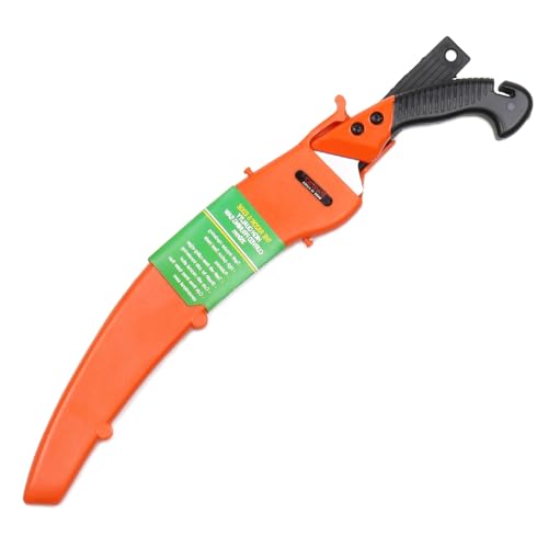 20 inches Curved Blade Saw with Scabbard, Heavy Duty Pruning Saw, Steel Pruner Blade with High Hardness and Sharpness, Perfect for Trimming Trees, Plants, Shrubs, Wood, and More, Made in Korea