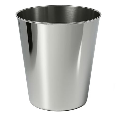 happimess Nolan 2 Gal Smooth Steel Wastebasket, Polished Steel - color: Polished Steel, size: Set of 1