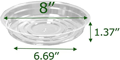 TRUEDAYS 20 Pack 8 Inch Plant Saucers Clear Plant Saucers Flower Pot Plastic Drip Trays Excellent for Indoor & Outdoor Plants - size: 20-Pack (8'' Only)