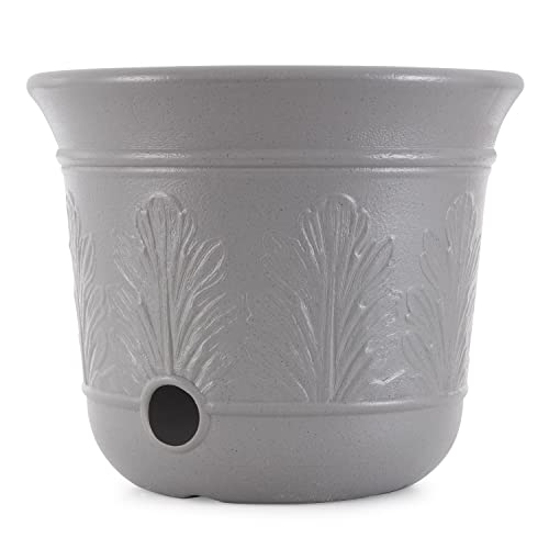 Suncast 300 Foot Heavy Duty 5 Gallon Decorative Plastic Hose Pot for Expandable and Lightweight Hoses, Ideal for Garden, Patio and Backyard Use