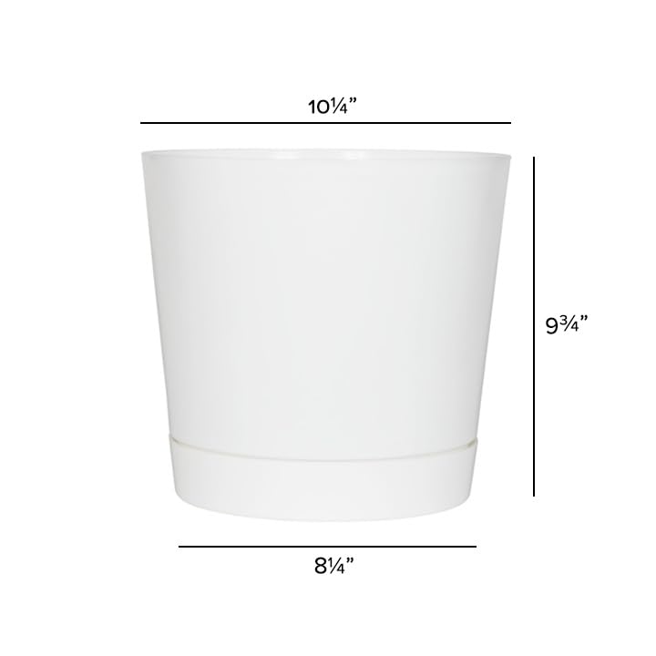 Novelty Majestic Full Depth Cylinder Pot, Glossy White, 10-Inch (10102) - color: White, size: 10 Inch