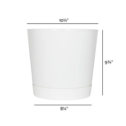 Novelty Majestic Full Depth Cylinder Pot, Glossy White, 10-Inch (10102) - color: White, size: 10 Inch