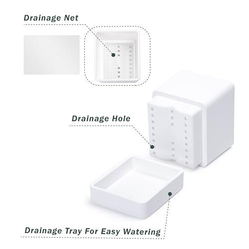 D'vine Dev 4-Pack Plastic Herb Planter Pots, 4 in, White, 76-Y-A4-1 - color: White, size: 16 Inch x 4.5 Inch