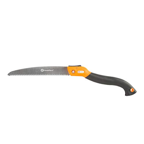 GreatNeck PRS10 10" Folding Pruning Saw | Cut Branches up to 6 Inches in Diameter | Compact Saw – 10 Inch Blade, 12 Inch Total Length | Camping & Gardening Saw | Carbon Steel Saw Blade