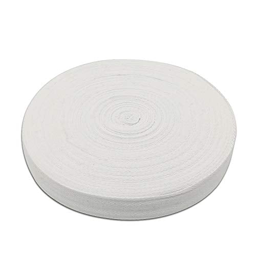 Natural Cotton Twill Tape 50 Yards 3/4 Inch Bunting Bias Tape Herringbone Webbing Tape Roll for Apron Sewing Dressmaking Craft (White) - color: White, size: 3/4inch