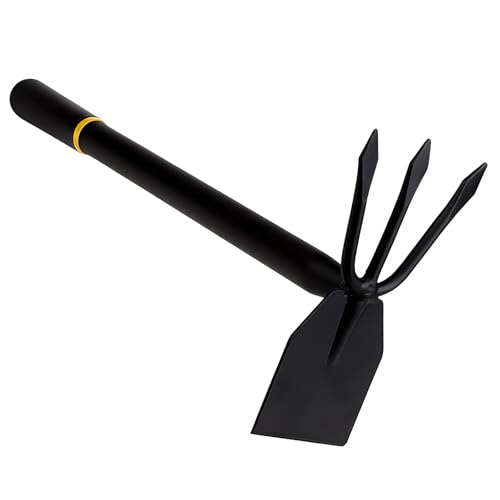 Garden Hoe and Cultivator, Heavy Duty Weeder Tool, Manganese Steel Hand Hoe Garden Tool for Loosening Soil, Digging,Planting and Weeding,Ergonomic Handle for Garden,Yard,No Assembly Required