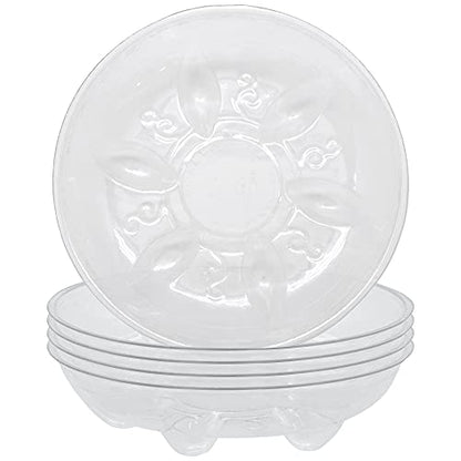 Arcadia Garden Products PS16 6" Heavy Duty Clear Plastic Saucer (Pack of 5), 6, Transparent - size: 6"