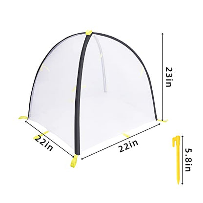 2 PCS Insect Barrier Plant Tent Cover-22 x 22 x 23 Inch Bug Guard Cover with Stakes-Insect Bird Barrier Netting Mesh for Protect Vegetable Plants Fruits Flowers from Birds Animal Eating - color: S-2pcs
