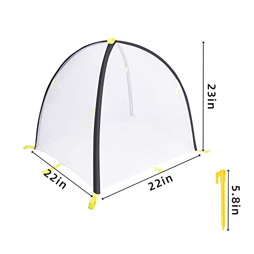 2 PCS Insect Barrier Plant Tent Cover-22 x 22 x 23 Inch Bug Guard Cover with Stakes-Insect Bird Barrier Netting Mesh for Protect Vegetable Plants Fruits Flowers from Birds Animal Eating - color: S-2pcs