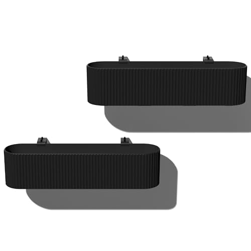 Veradek Demi Series Railing Planter - Round Window Box with Bracket - color: Black, size: 36 inch - 2 Pack