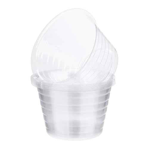 M METERXITY 10-Pack Plastic Plant Saucer, 5 Inch Clear Thin Plant Saucer Drip Tray for Indoor/Outdoor, Planter Liners Nursery Pots - size: 5 Inch