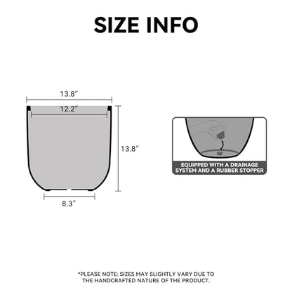 Kante Accent Round Capsule Weathered Concrete Planter 13.8" Dia, Outdoor - color: Weathered Concrete, size: 13.7"Dia x 13.7"H
