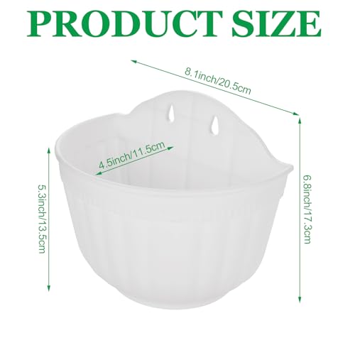AKOLAFE 8 Pack Vertical Wall Planters for Indoor Plants Living Wall Planter Outdoor Walls Plant Holder with Hook White Walls Hanging Planter Resin Flower Pot Basket for Garden Railing Balcony Fence