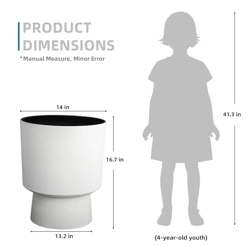 2-Pack 16.75" White Terrazzo Urn Planters with Detachable Bases - color: 16.8"h-sand White