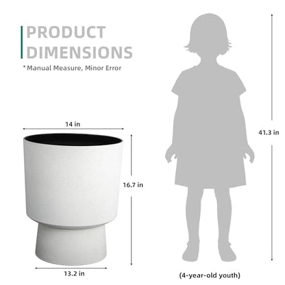 2-Pack 16.75" White Terrazzo Urn Planters with Detachable Bases - color: 16.8"h-sand White