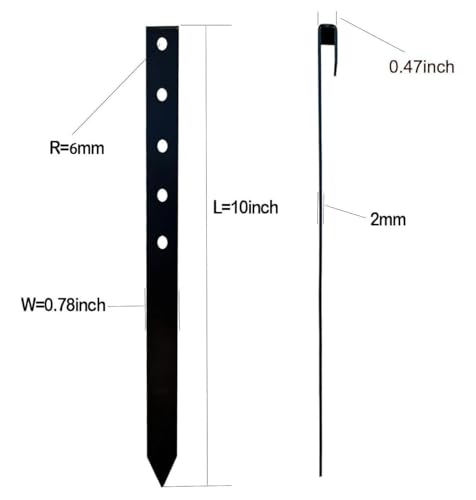 30 Pack Metal Landscape Edging Stakes, 10 Inch Garden Metal Stakes,Garden Anchoring Spikes for Yard, Edgings Lawn, Fence Barrier(Black)