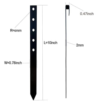 30 Pack Metal Landscape Edging Stakes, 10 Inch Garden Metal Stakes,Garden Anchoring Spikes for Yard, Edgings Lawn, Fence Barrier(Black)