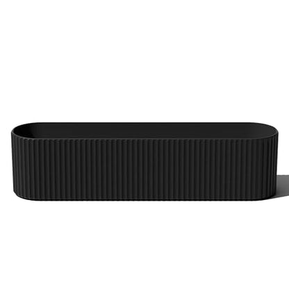 Veradek Demi Series Window Box Planter - Round Outdoor Planter - color: Black, size: 36 inch