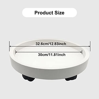 Outdoor Roll Around Plant Caddy with Wheeled Planter Pallet, Heavy Duty Plant Tray Round Planter Trolly for Moving Large Potted Trees,Ceramic Heavy Plants (Large) - color: Large