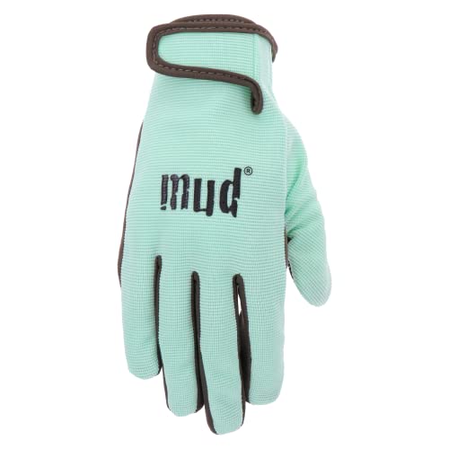 Everyday Mud Women's Synthetic Leather Palm Garden Gloves, Touchscreen Capable, Abrasion Resistant, Hook and Loop Closure - color: Mint, size: Small-Medium