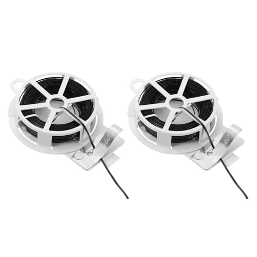 HARFINGTON 2pcs Twist Tie with Cutter 65.6FT (20m) Garden Plant Ties Wire - color: Black, size: 65.6FT