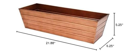 Achla Designs Copper PlatedWindow Flower Box Planter-Small (22" L x 6" W x 5" H) - color: Copper, size: Small