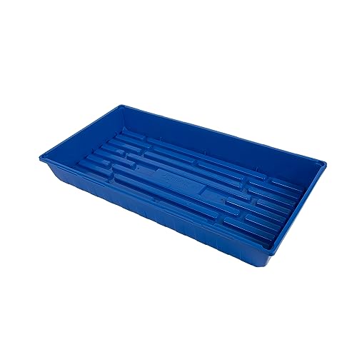 SUNPACK 10" x 20" Mega Plastic Seed Starting Tray, Blue, 2.5" - No Drainage Holes, Ideal for Greenhouses or Indoor Gardening - Made of Thick, Strong Plastic - color: Blue