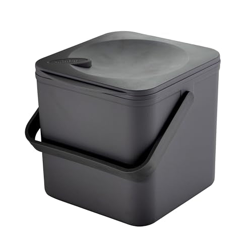 Minky Homecare Kitchen Compost Bin – Countertop Food Waste Caddy with Easy Wipe Clean Interior – Made in The UK - 3.5L (0.9 gal.) ECO Black - color: ECO Black