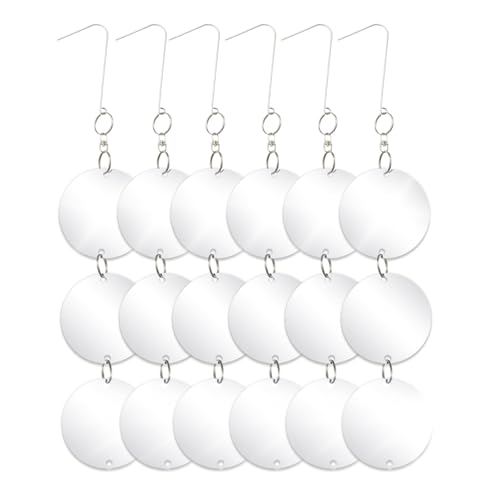 OFFO Reflective Bird Scare Discs Set, 18 PCS Double-Sided Reflective Devices for Outside, Bird Reflectors to Keep Pigeon and Woodpecker Away from Garden or Yard, Porch, Outdoor