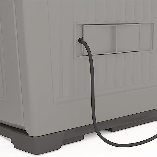 Suncast XL Outdoor Storage Cabinet, 130 Gal, Lockable, Peppercorn Gray