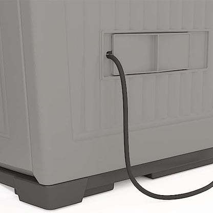 Suncast XL Outdoor Storage Cabinet, 130 Gal, Lockable, Peppercorn Gray