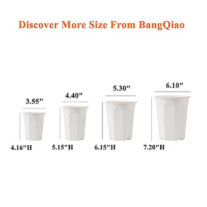 10 Pack 5.30 Inch White Plastic Deep Nursery Pot and Seedling Planter for Succulent, Cutting, Transplanting - color: White, size: 5.30 inch