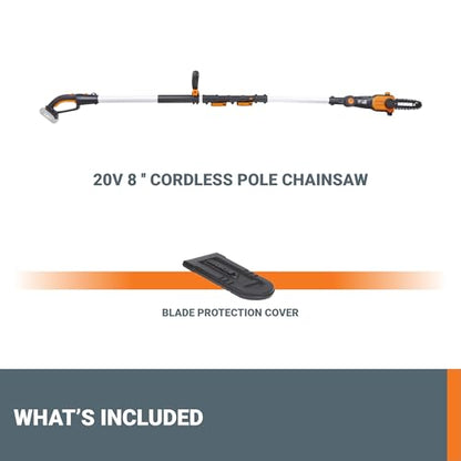 WORX Cordless Pole Saw, 20V 8" Chainsaw, WG349.9 - style: Battery + Charger Not Included