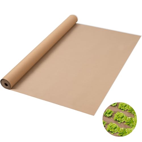 4 x 100 Ft Heavy Duty Biodegradable Kraft Paper Weed Barrier - color: 4x100ft