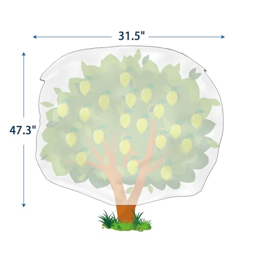 Homimp Plant Covers Freeze Protection, 4 Pack Frost Covers with Zipper Drawstring (31.5" x 47.3") Plant Protection Cover Bags for Outdoor Winter Frost Cold Weather Shrubs Trees Jacket Covers(Green) - size: 31.5"W x 47.3"H