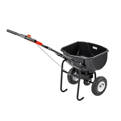 VEVOR Walk Behind Spreader 60 LBS Capacity Push Broadcast Spreader Black