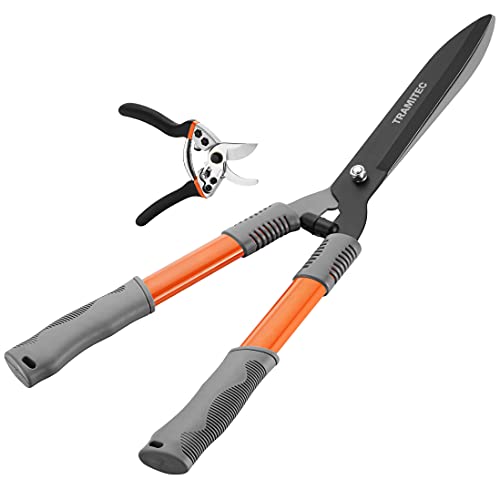 Garden Hedge Shears. Hedge Clippers & Shears SET with Super Pruning Shears. Heavy Duty Garden Clippers for Shaping Bushes Nicely. Hedge Scissors & Shears made with Durable Carbon Steel.