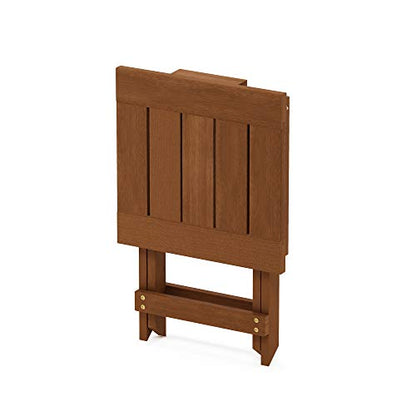 Furinno TIOMAN Outdoor Adirondack Folding Patio Table, Natural - size: Small Folding Table