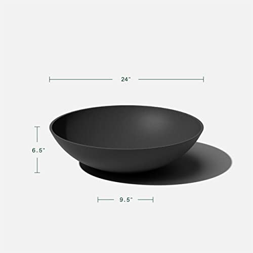Veradek Mason Series Lane Bowl - Large Outdoor Bowl Planter - color: Black, size: 6"H x 24"DIA 2PK