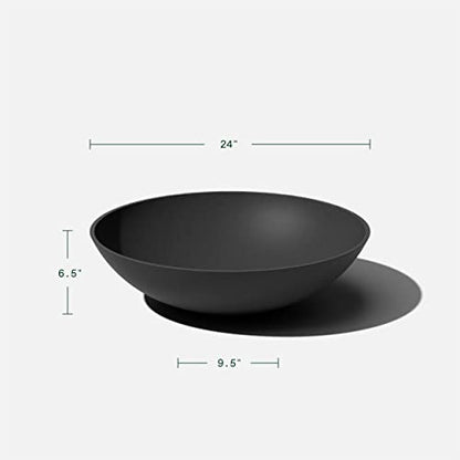 Veradek Mason Series Lane Bowl - Large Outdoor Bowl Planter - color: Black, size: 6"H x 24"DIA 2PK