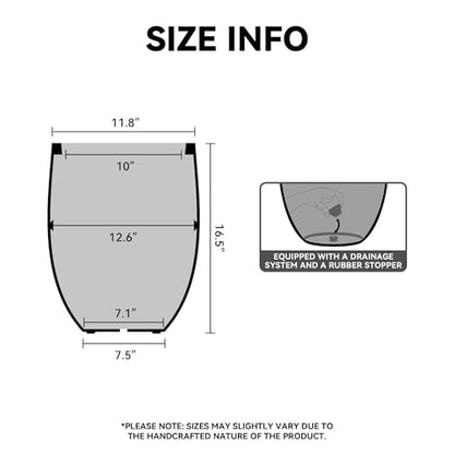 Kante Accent Round Curved White Concrete Planter 12.6" Dia, Outdoor - color: White, size: 16.5 Inch Tall
