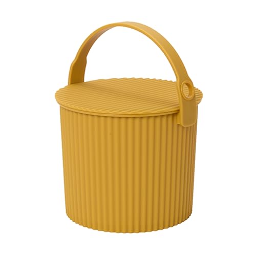 Hachiman Mini Bucket, 1.1 Gallon Heavy Duty Bucket with Lid & Handle - color: Mustard, size: Mini