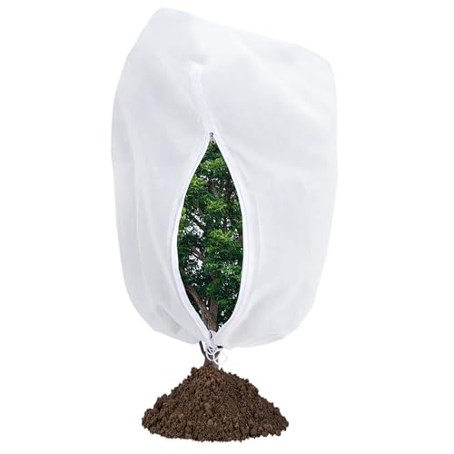 Garutom Plant Covers Freeze Protection 78" x 89" 2.2 oz, Large Size Bag Frost Cloth Plants Jacket Drawstring and Zipper Tree Cover for Outdoor Plants, Shrub Potted Plants Winter (1 PCS) - size: 78"W x 89"H