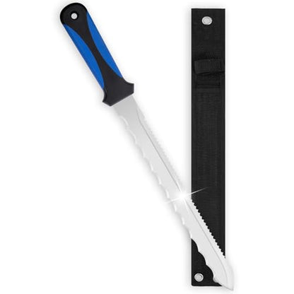 Insulated knife: Sod Cutter Knife for outdoor garden budding, Garden Knife with Double-Edged 11.14-inch sharp, easy to carry - color: Long Blue01