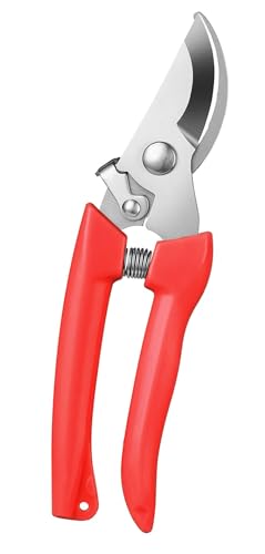 Garden Flower Shears Pruning Shears 6.9 inches Scissors Heavy Duty Plant Scissors for Cutting Flowers, Trimming Plants, Bonsai, Fruits Picking (Red Handle) - style: Red Handle