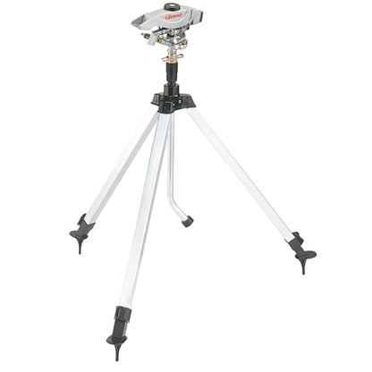 Gilmour Pro Telescoping Extra Large Area Circular Water Sprinkler for Lawn, Tripod Sprinkler with 8,500 sq ft Coverage, White/Black