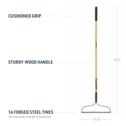 Gemplers Forged Bow Rake, Wood Handle