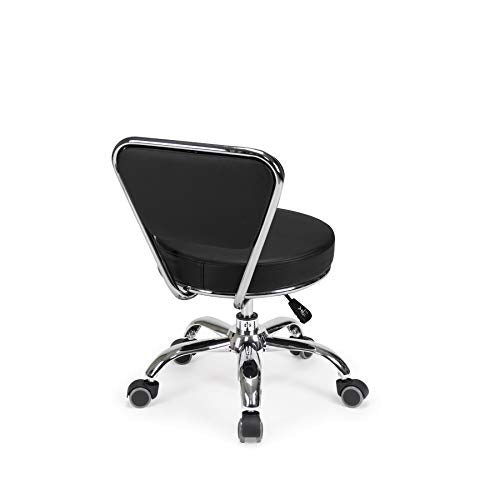 MAYAKOBA Dayton Garage Rolling Seat (Black) Pneumatic, Short Stool with Adjustable Height 13"-15", Perfect for Garage Task, Home Cleaning, Bathroom Short Seat, Technician Task - color: Black