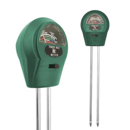 Soil Tester, 3-in-1 Multifunctional Tester. Moisture, Light, Soil Ph Value Detection, Suitable for Lawns, Gardens, Farms, Promote Plants Healthy Growth